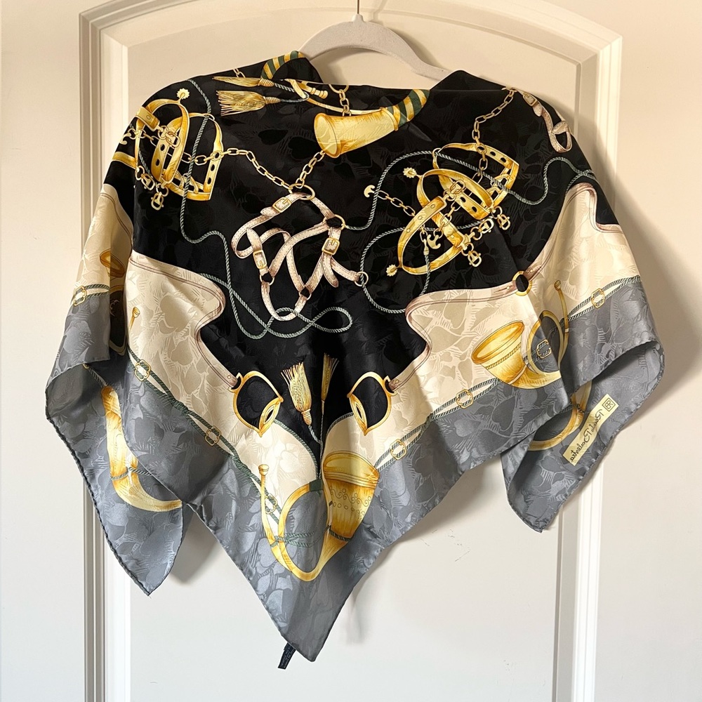 RENATO BALESTRA Italian Large Square Silk Scarf - Picture 5 of 8
